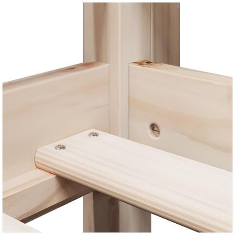Letto a Soppalco con Tetto 90x190 cm Legno Massello di Pino - Foto 9
