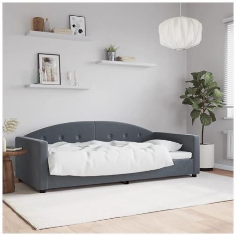 Letto da Giorno Grigio Scuro 90x190 cm in Velluto - Foto 2