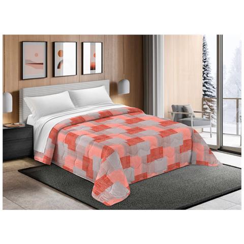 Trapunta Piumone Letto Invernale Imbottita 300gr Scaldanotti Islanda 2 Piazze Rosso - Foto 1
