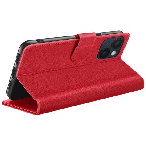 Custodia A Portafoglio Per Iphone 14 Plus Con Supporto E Linguetta Magnetica, Rosso - Foto 2