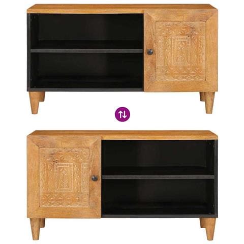 Mobile TV con lo scaffale Marrone chiaro 80 x 33 x 46 cm - Foto 9