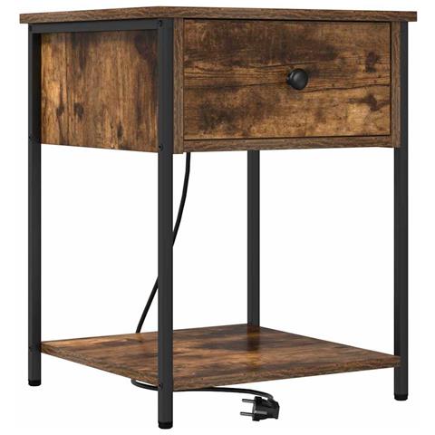 Armadio da Notte Rovere fumo 42 x 41 x 56 cm Legno multistrato - Foto 1