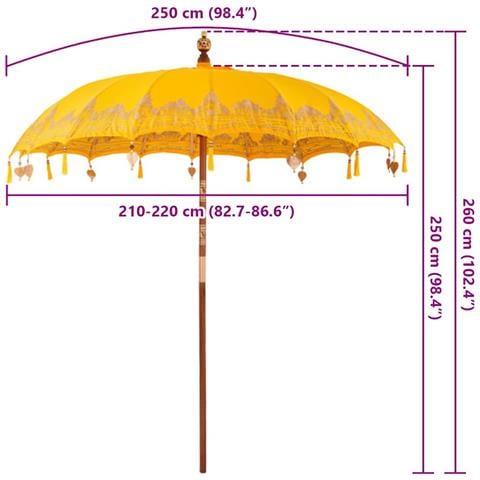 Parasol Balinese Giallo (210-220) x 260 cm - Foto 8