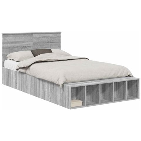 Struttura del letto con lo scaffale Grigio Sonoma 120 x 190 cm - Foto 1