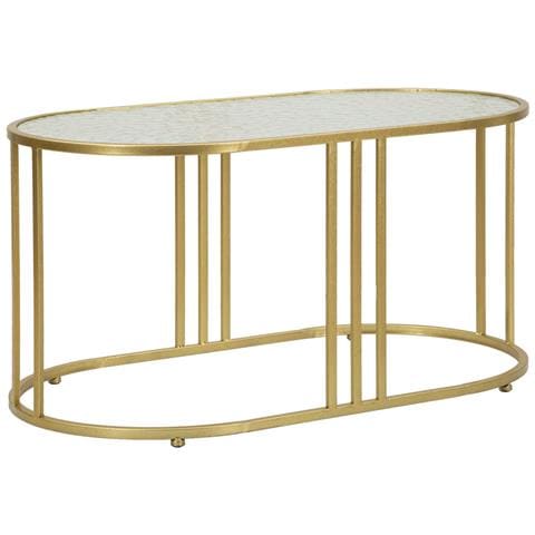 Tavolino Vkh797-oro-metallo-90x50x45 Cm - Foto 1