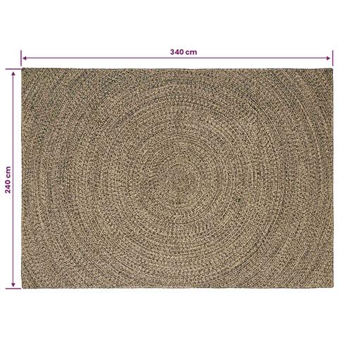 Tappeti per area Naturale e Nero 240 x 340 cm Juta - Foto 8