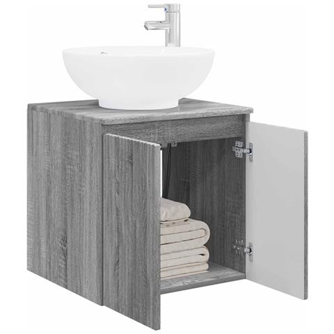 Mobile Lavabo da Parete Sonoma grigio 49,5 x 44,5 x 65 cm - Foto 2