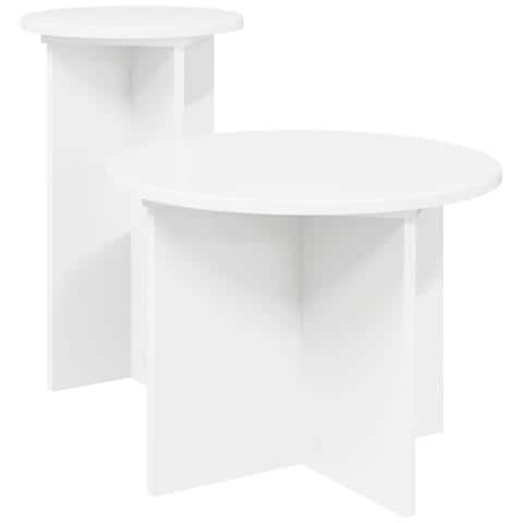 Set tavolini 2 pcs Bianco Legno ingegnerizzato - Foto 1