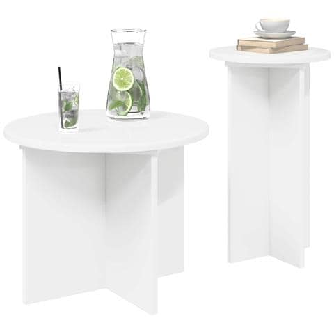 Set tavolini 2 pcs Bianco Legno ingegnerizzato - Foto 2