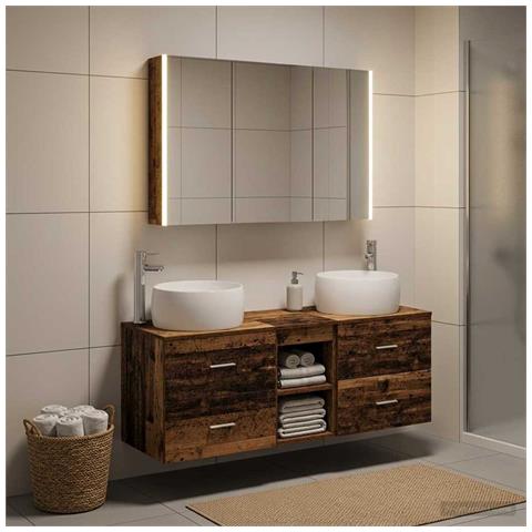 Set di mobili per il bagno 4 pcs Legno antico - Foto 2