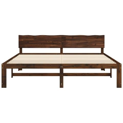 Letto matrimoniale con testiera ROSTOCK Marrone Scuro - Foto 10