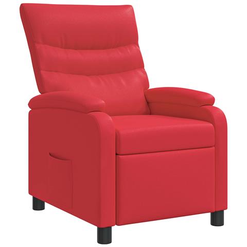 Poltrona reclinabile Rosso Similpelle - Foto 1
