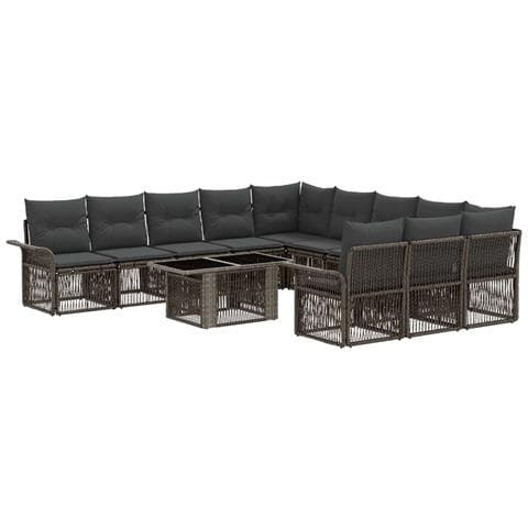 Set Divano da Giardino 12 pz Grigio e Grigio Scuro polyrattan - Foto 1