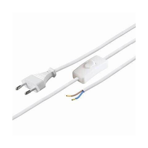 ICOC 02-NC / SA-WH - Cavo alimentazione spina euro / aperto con interruttore 1,5 mt bianco - Foto 1