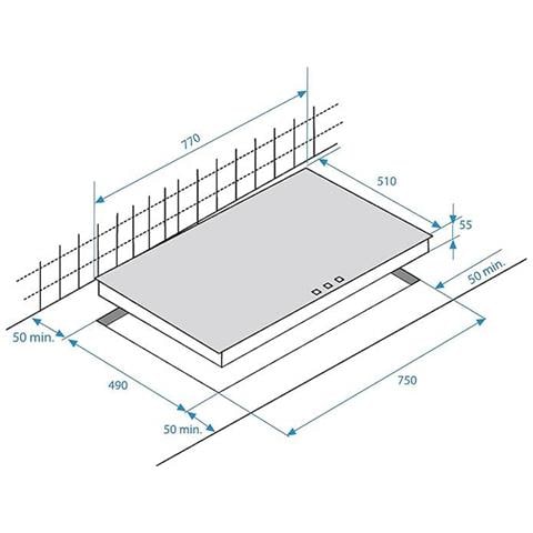 Piano Cottura HIC 85502 TX Elettrico 5 Zone Cottura da 77 cm Vetro-Ceramica Colore Nero - Foto 2