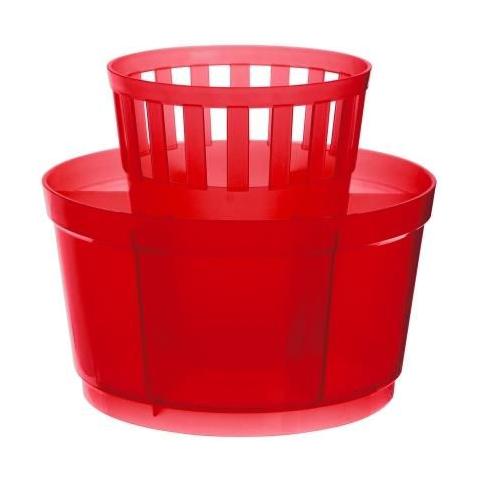 Scolaposate tondo in plastica colore rosso cm. 15 - Foto 1