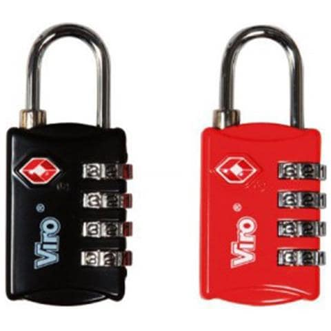 Lucchetti Per Valigie Combinazione Variabile 4 Combinazioni Tsa Mm. 20 Colori Assortiti (rosso O Nero)  - Foto 2