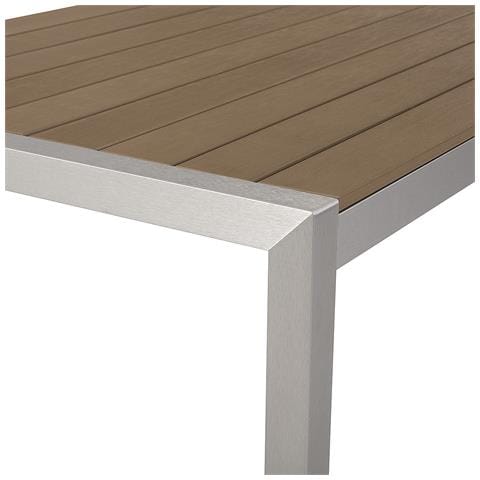 Set Di Tavolo E Sedie Da Giardino In Alluminio E Legno Sintetico Marrone Vernio - Foto 29