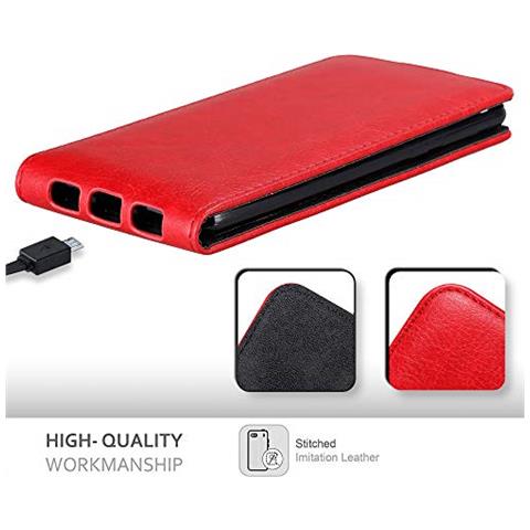 Custodia Compatibile Con Huawei Gr5 2017 / Honor 6x In Rosso Mela - Coperchio Protettivo In Design Flip Con Chiusura Magnetica - Foto 2