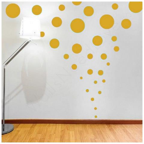 Sticker Per Bambini Polka Dots - Cerchi - Per Bambini - Da Parete - Oro In Vinile, 25 X 0,15 X 29 Cm - Foto 4
