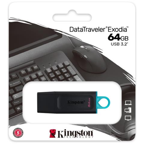 64GB USB3.0 PENDRIVE KINGSTON PEN DRIVE EXODIA DATATRAVELLER DTX / 64GB - Foto 3