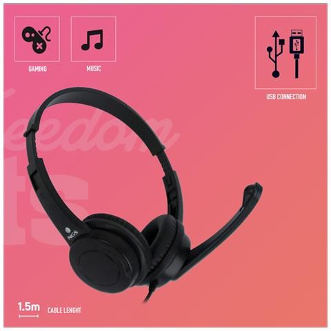 VOX505 USB Cuffia Stereo Padiglione Auricolare Cablato con Microfono Integrato Colore Nero - Foto 5