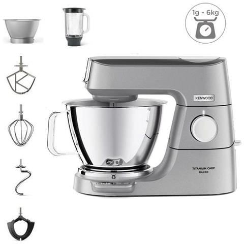 Kvc85.124si - Robot Pasticceria Multifunzione Chef Baker - 2 Ciotole 5l E 3,5l - 1200w - Bilancia Integrata 6kg - Argento - Foto 2