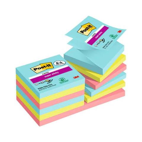 R330-sscos-p8+4 Pouch Autoadesiva Quadrato Blu, Verde, Rosa 90 Fogli - Foto 2