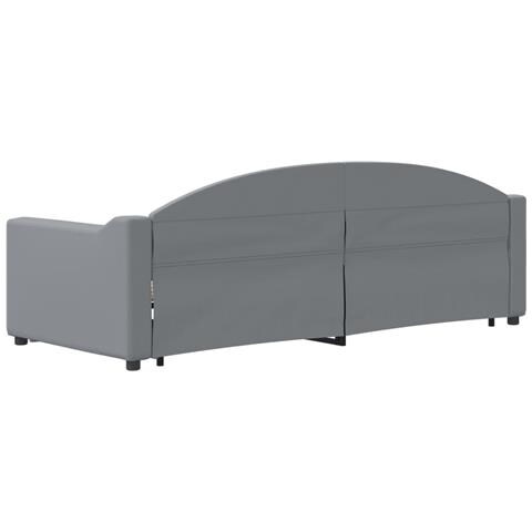 Divano Letto Estraibile Cassetti Grigio Chiaro 80x200cm Tessuto - Foto 2
