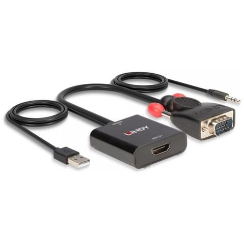 Lindy 38284 Cavo E Adattatore Video Vga [d-sub] + 3.5mm Hdmi + Usb Nero (vga & Audio To Hdmi - Converter - Warranty: 24m - Foto 2