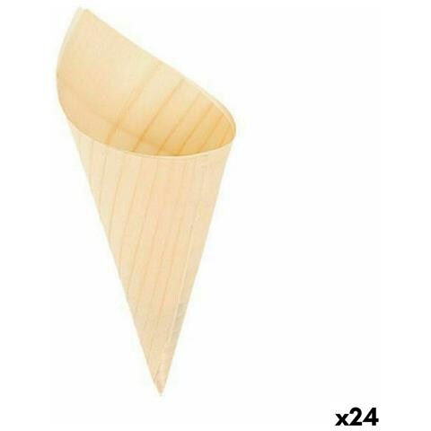 Set Di Ciotole Algon Coni Monouso Legno 10 Pezzi 15,5 Cm (24 Unità) - Foto 1