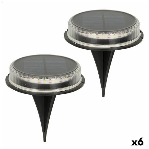 Set Di Picchetti Solari Da Giardino Aktive 2 Pezzi Plastica 12 X 13,5 X 12 Cm (6 Unità) - Foto 1