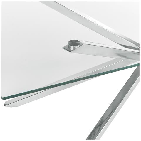 Tavolo Da Pranzo Vetro Temperato Argento 160 X 90 Cm Cora - Foto 6