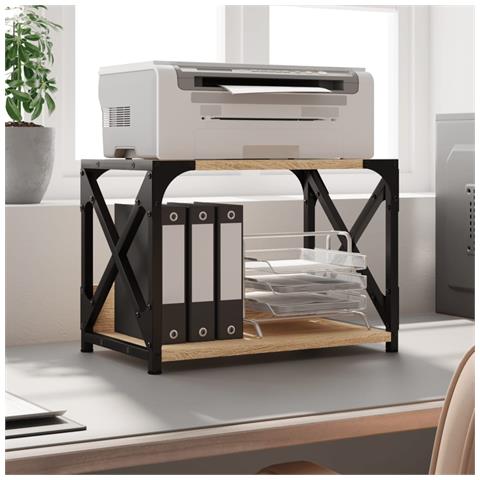 Supporto Stampante 2 Piani Rovere Sonoma 44x26x31,5 Multistrato - Foto 1