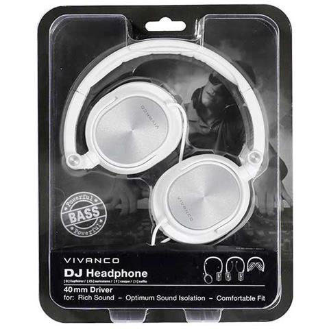 DJ 30 Cuffie Cablato A Padiglione MUSICA Metallico, Bianco - Foto 4