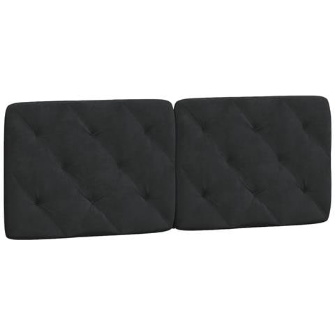 Cuscino Testiera Nero 140 Cm In Velluto - Foto 1