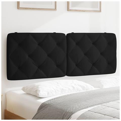 Cuscino Testiera Nero 140 Cm In Velluto - Foto 9