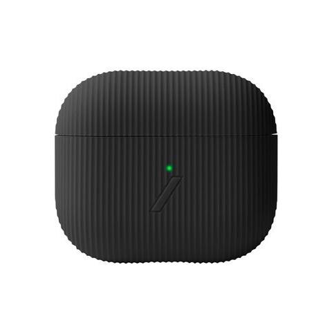 Cover Per Airpods 3 Curve In Silicone Con Texture Striata, Nero - Foto 1