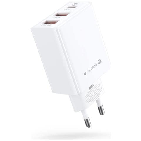 Etc06 Premium 32w Adaptive 3 Port 5v-12v 2x Usb / Usb-c Travel Charger White - Foto 1