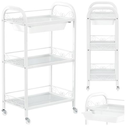 Carrello Per Parrucchieri Cosmetico Tavolino Su Ruote Per La Tintura St018w Al Salone Di Bellezza Scaffale Con Ripiani - Foto 1