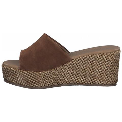 Cognac Casual Open Mules Ciabatte Pelle Scarpe Donna Marrone Eu 39, 2-27221-28 349 - Foto 1