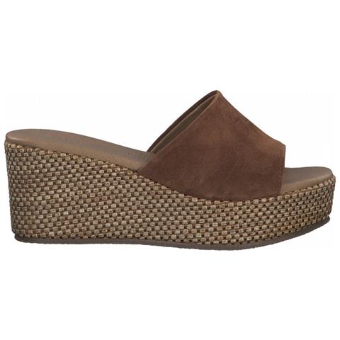 Cognac Casual Open Mules Ciabatte Pelle Scarpe Donna Marrone Eu 39, 2-27221-28 349 - Foto 3