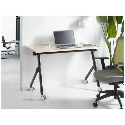 Scrivania Pieghevole Bendi Marrone Chiaro 120 Cm 60 Cm Con Ruote - Foto 1