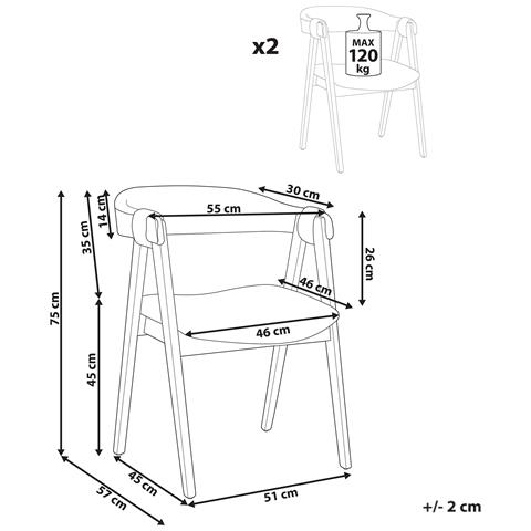 Set Di 2 Sedie Da Pranzo Day Bouclé Marrone Chiaro /beige - Foto 8