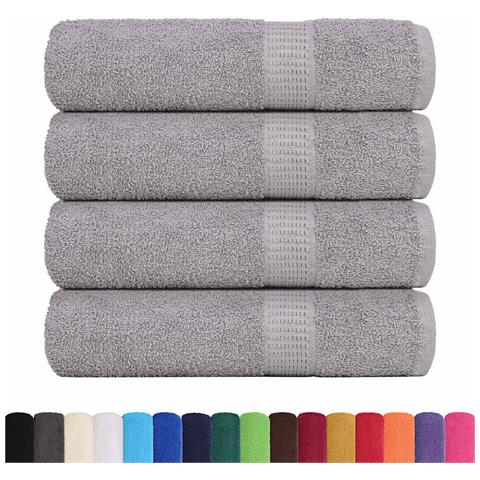 Asciugamani 4 Pz Grigio 50x100 Cm 360 G/m 100% Cotone - Foto 2
