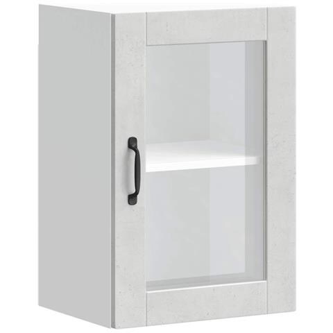 Pensile Da Cucina Con Porta In Vetro Porto Grigio Cemento - Foto 2