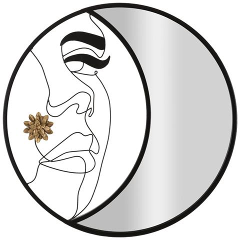 Specchio Con Cornice Luna 4 - Nero - Metallo - 80x3,8x80 Cm - Foto 1