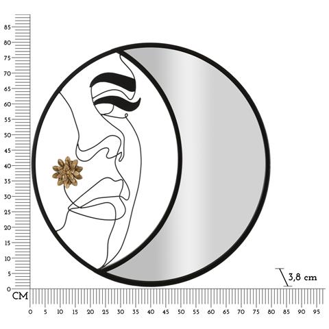 Specchio Con Cornice Luna 4 - Nero - Metallo - 80x3,8x80 Cm - Foto 6