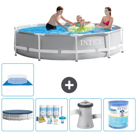 Piscina Fuori Terra - In Giro - 305x76 Cm - Grigio - Include Accessori Coordinati A1827 - Foto 1