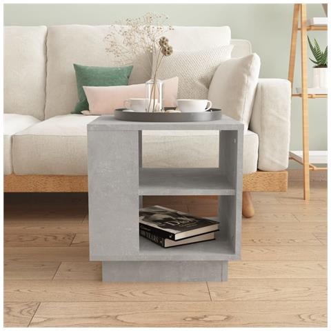 Tavolino Salotto Grigio Cemento 40x40x43 Cm Legno Multistrato - Foto 2